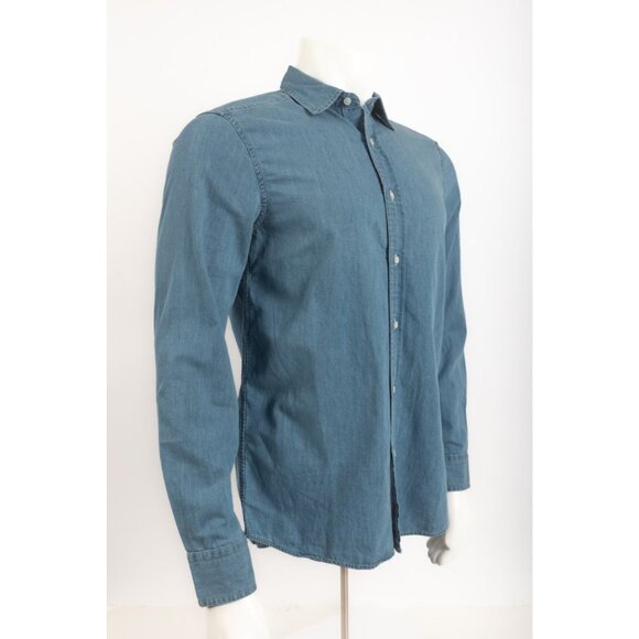 Vineyard Vines Mens Shirt Top Size S Blue Chambray Denim spread collar NWT - Picture 2 of 6